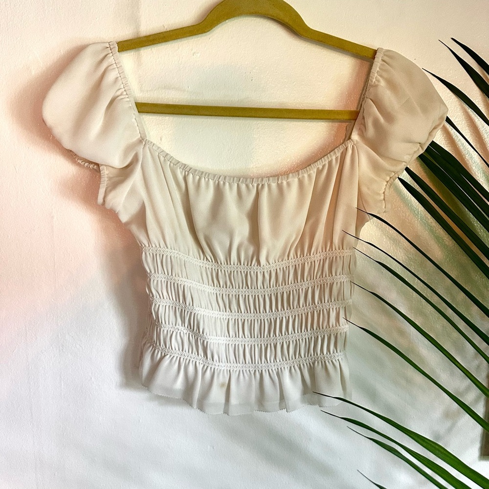 Wilfred Cream Smocked Blouse